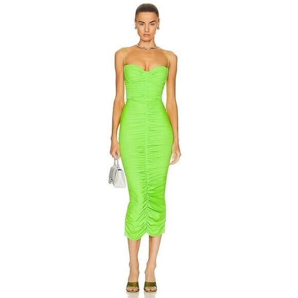 ALEX PERRY Everett Ruched Cup Dress Apple UK12/US8 - Picture 1 of 11